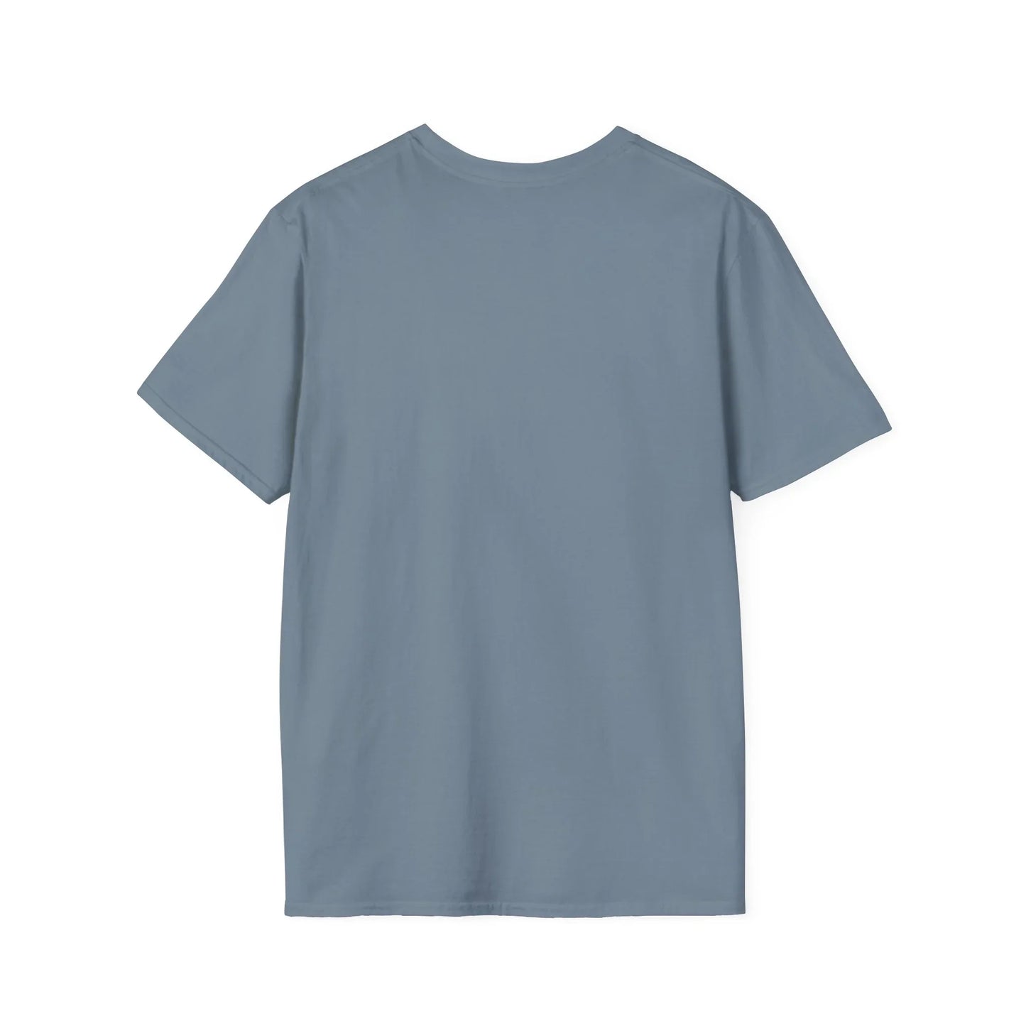 Plain gray Printify One Piece anime t-shirt showing the back side with short sleeves