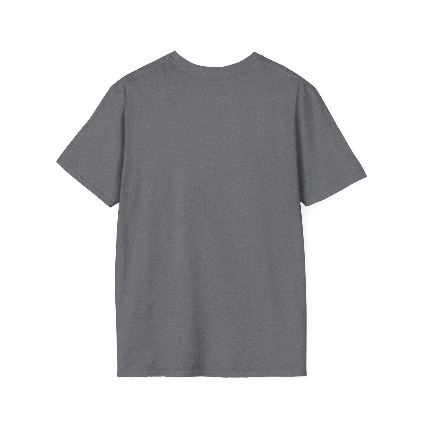 Gray plain back view of One Piece anime t-shirt by Printify with short sleeves