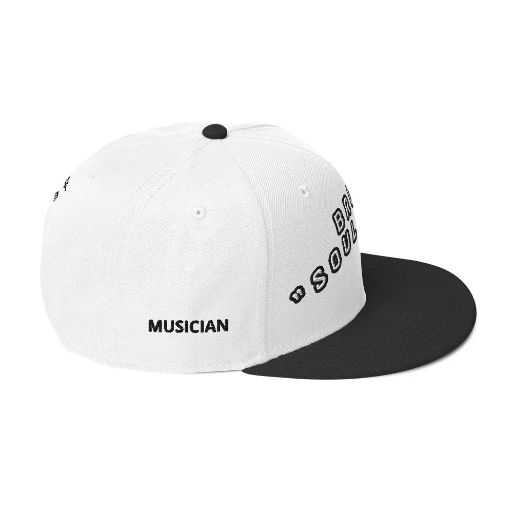 One Piece Raw Brook Soul King Snapback Hat White Black - One Piece Raw