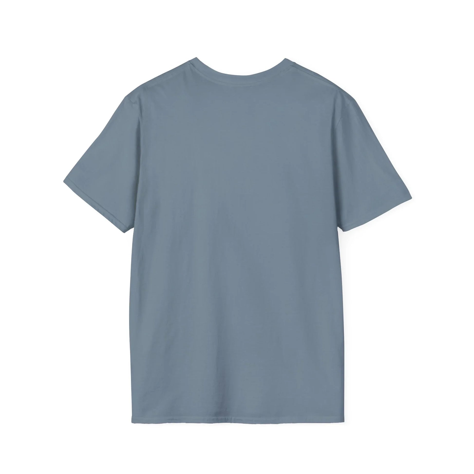 Plain gray Printify One Piece anime t-shirt showing the back side with short sleeves