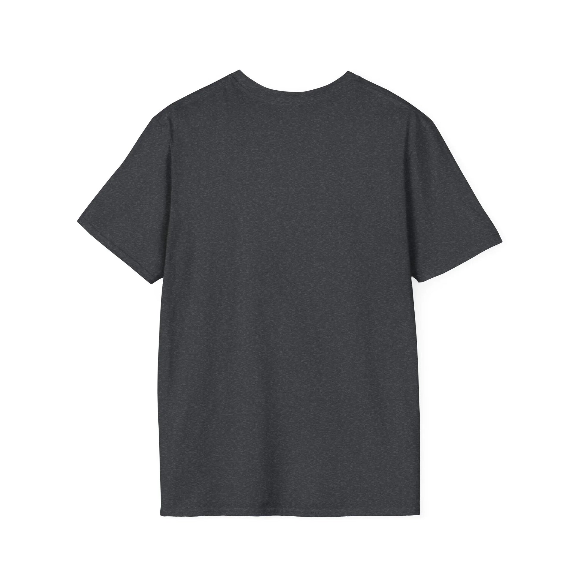Black plain One Piece anime t-shirt from Printify showing the back side with short sleeves