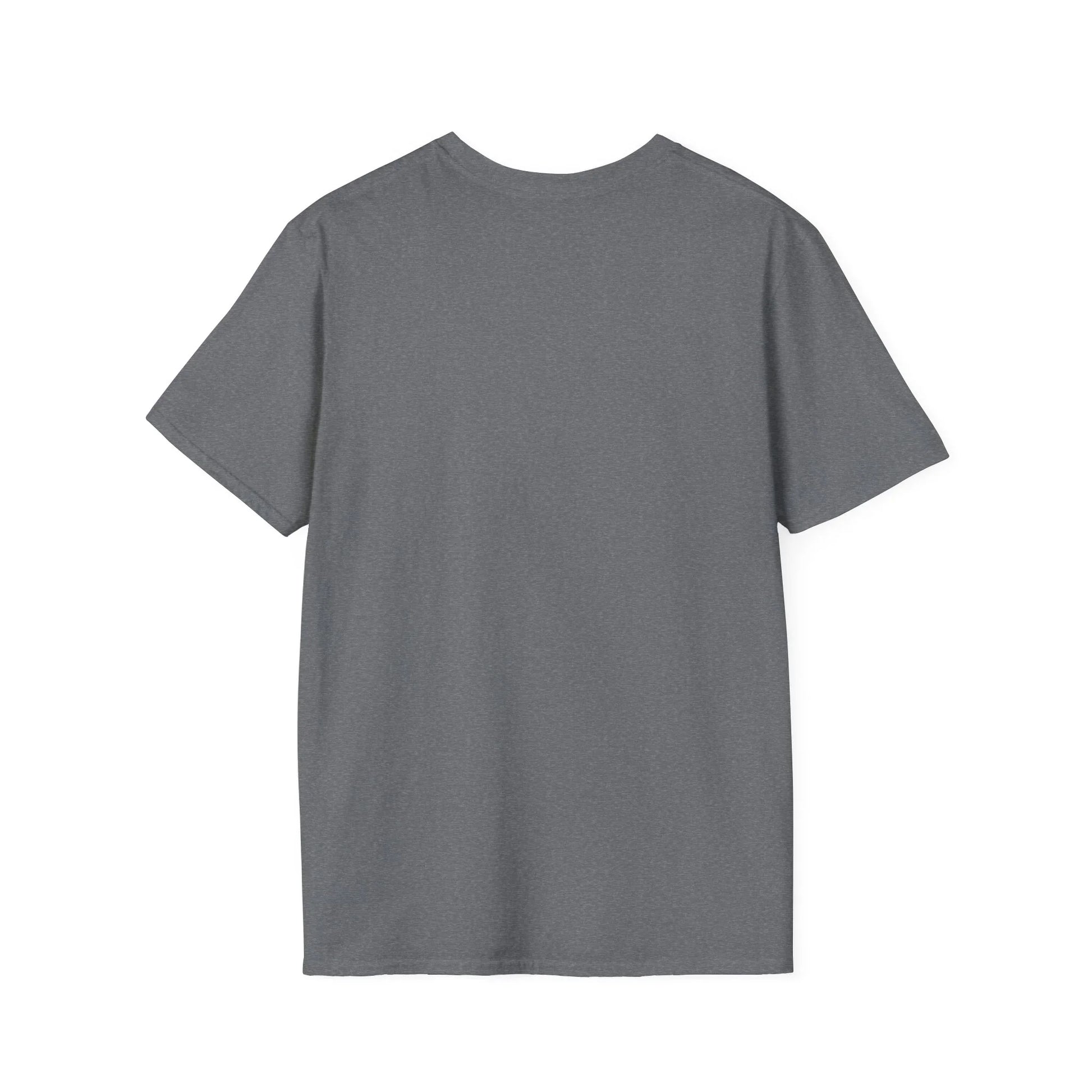 Gray plain back view of One Piece anime t-shirt by Printify with short sleeves