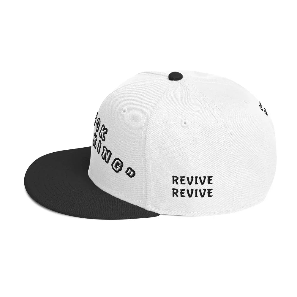 One Piece Raw Brook Soul King Snapback Hat White Black - One Piece Raw