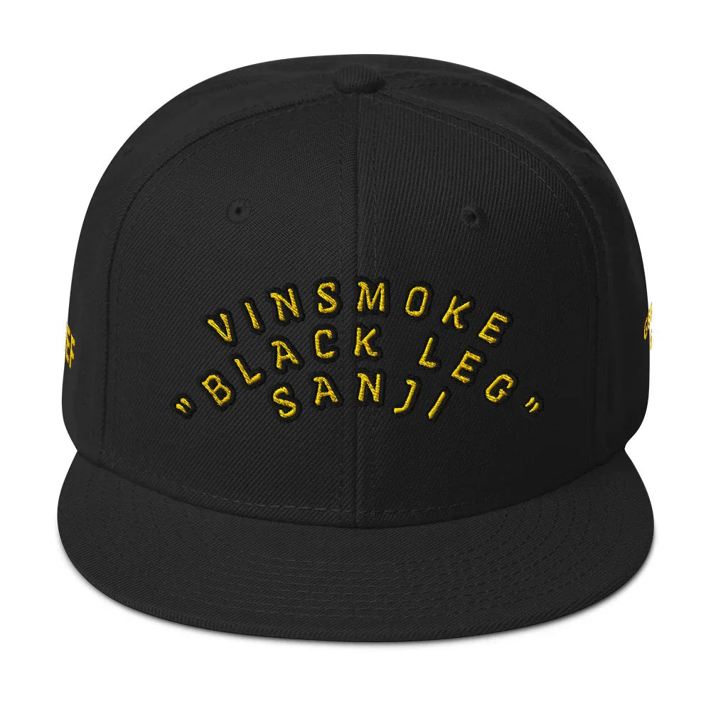 One Piece Raw Vinsmoke Black Leg Hat Black Snapback Cap - One Piece Raw